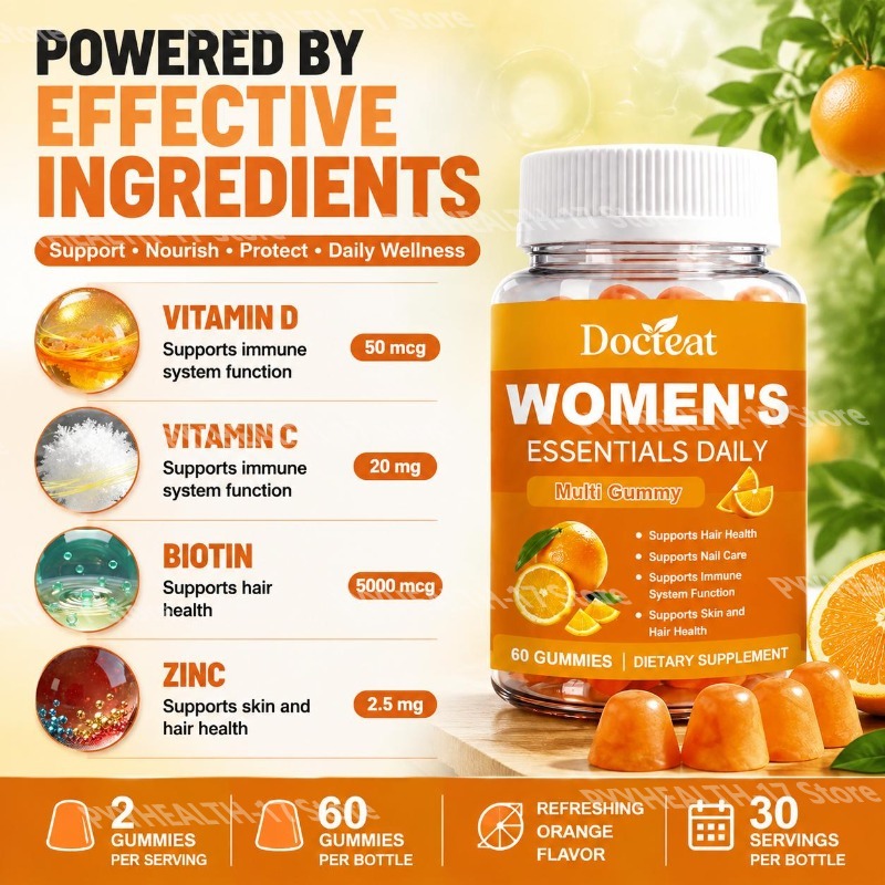 Docteat Women's Essentials Dai - Multivitamin Gummy Adult 评论和价格